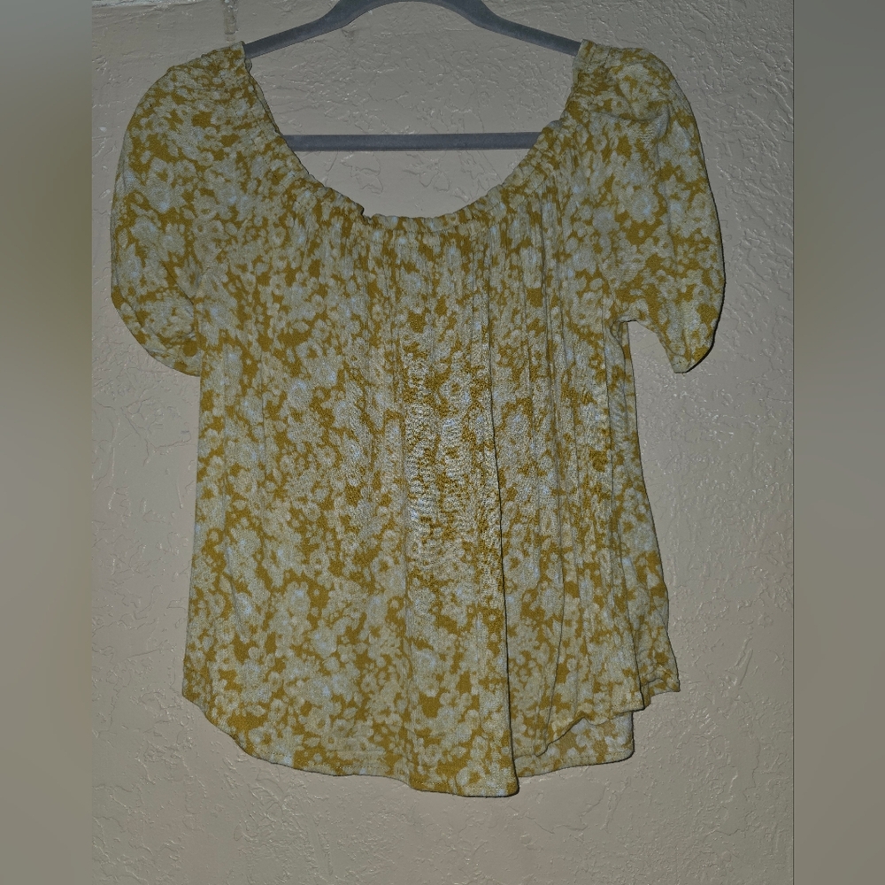 Rewind Mustard Floral Blouse